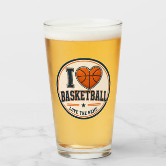 I Love Basketball Tumbler Glass | Basketball Lover Glaskopp