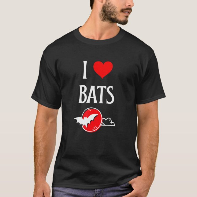 I Love Bats I Heart Bats Vampire Bat lover Chiropt T Shirt (Framsida)