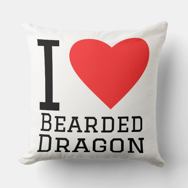 I love bearded dragon kudde (Framsida)