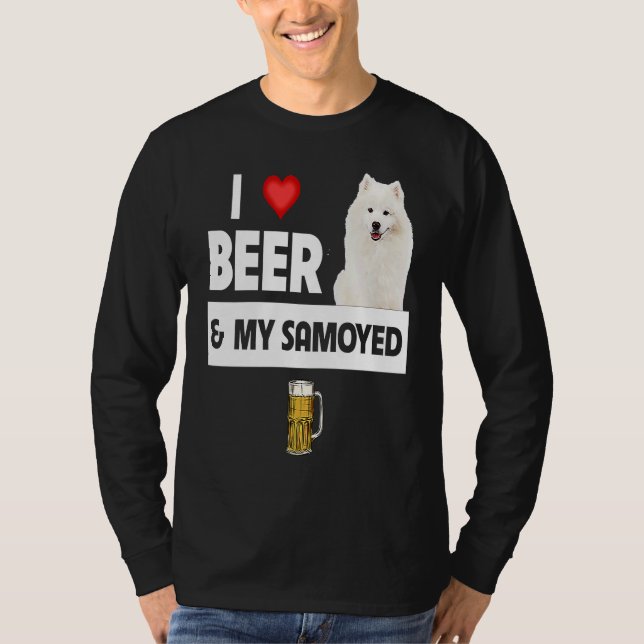 I Love Beer and My Samoyed Herding Paws Mom Dad Dr T Shirt (Framsida)