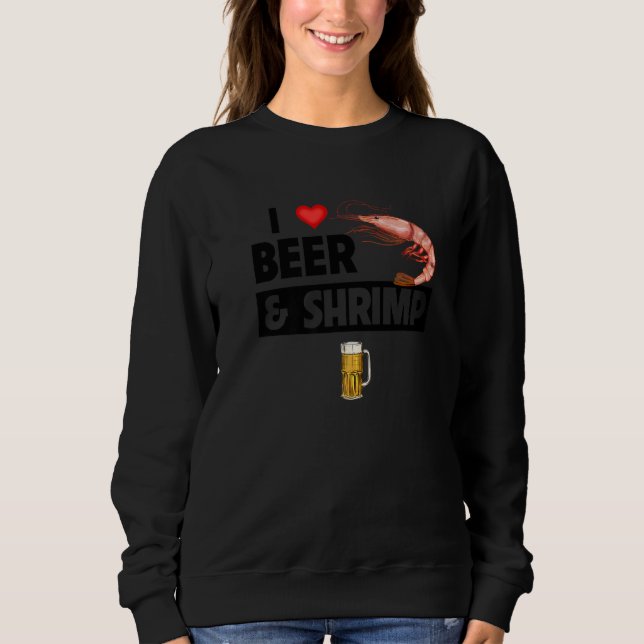 I Love Beer and Shrimp Cajun Boil Seafood Gumbo Dr T Shirt (Framsida)