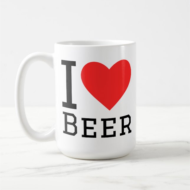 I love beer kaffemugg (Vänster)