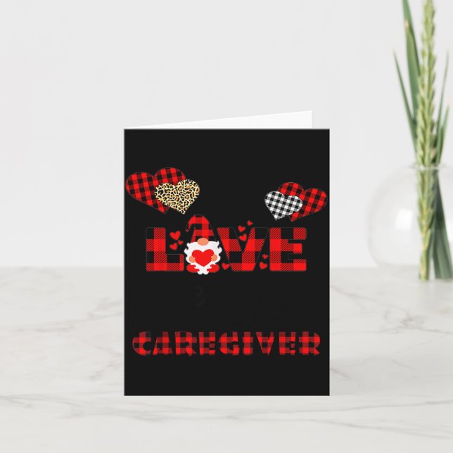 I Love Being A Caregiver Flannel Gift Valentine's  Kort (Framsida)