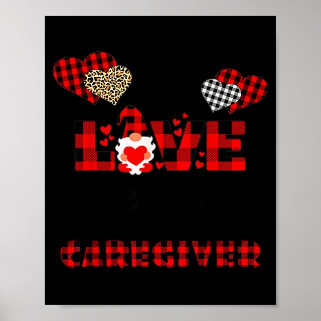 I Love Being A Caregiver Flannel Gift Valentine's  Poster (Framsidan)