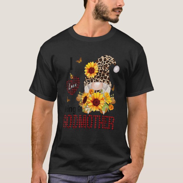 I Love Being A Godmother Fall Gnome Autumn Thanksg T Shirt (Framsida)