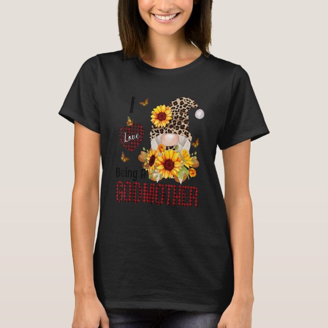 I Love Being A Godmother Fall Gnome Autumn Thanksg T Shirt (Framsida)