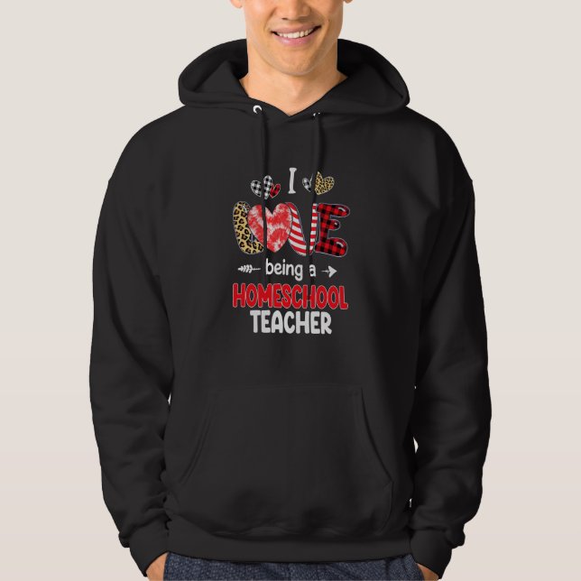 I Love Being A Homeschool Teacher LOVE School Vale Hoodie (Framsida)