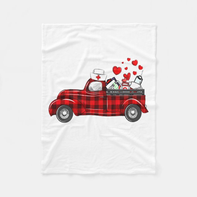 I Love Being A Nicu Nurse Valentine Buffalo Plaid  Fleecefilt (Framsidan)