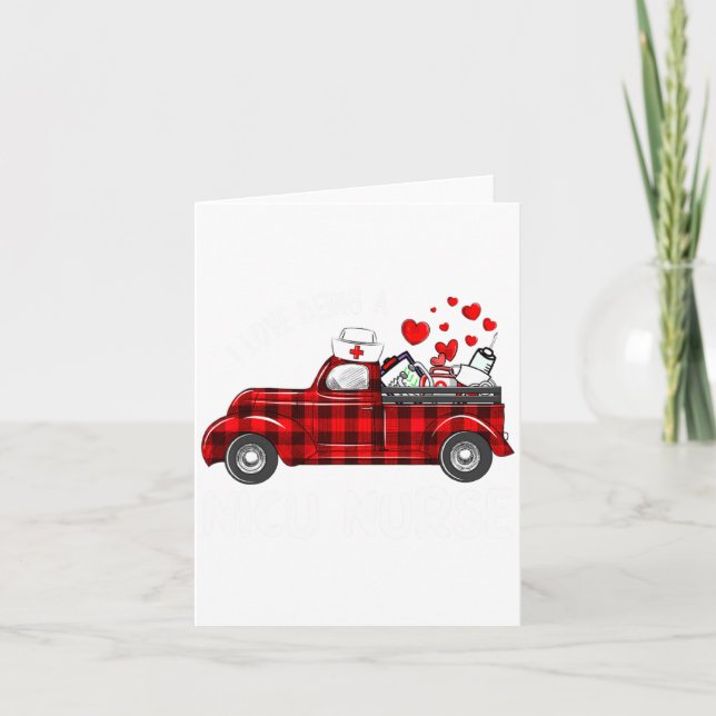 I Love Being A Nicu Nurse Valentine Buffalo Plaid  Kort (Framsida)