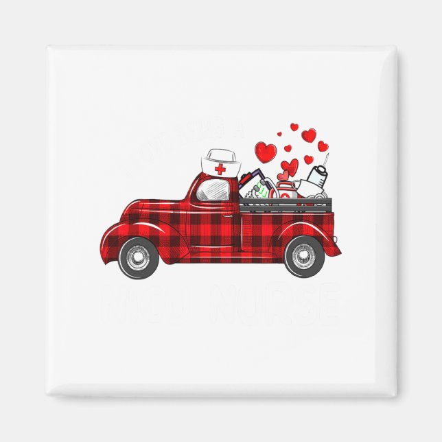 I Love Being A Nicu Nurse Valentine Buffalo Plaid  Magnet (Framsidan)