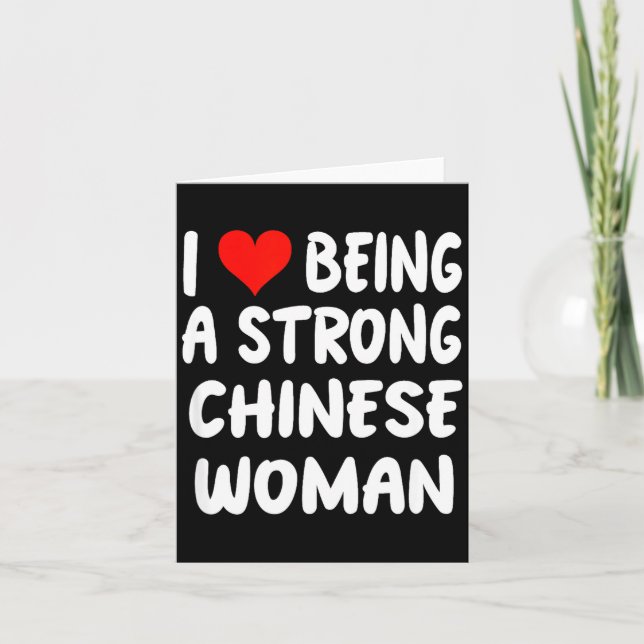 I Love Being A Strong Chinese Woman - Heart - Chin Kort (Framsida)