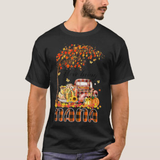 I Love Being Nana Pumpkin Truck Autumn Fall Thanks T Shirt