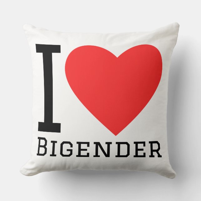 I love bigender kudde (Framsida)