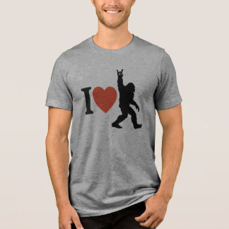 I Love Bigfoot Rock On T Shirt