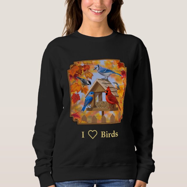 I Love birds Autumn Feeder Gathering Tee (Framsida)