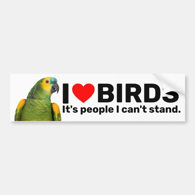 I Love birds Parrot Bildekal (Framsidan)