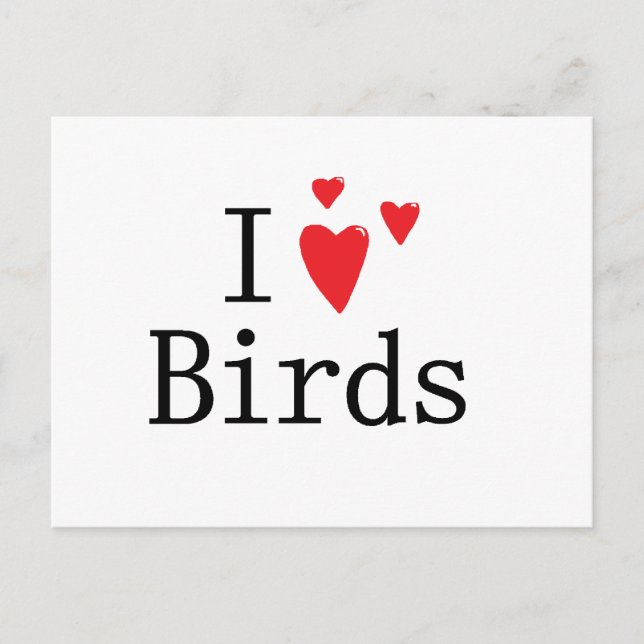 I LOVE BIRDS VYKORT (Framsida)