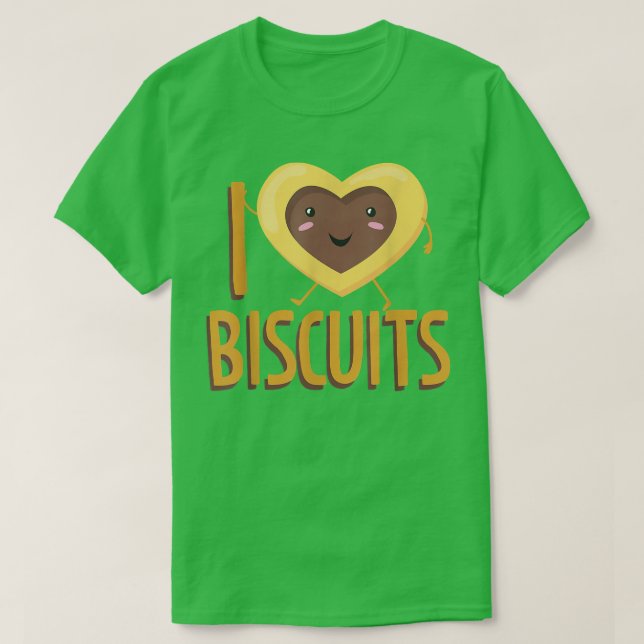 I Love Biscuits Baking Biscuits T-Shirt (Design framsida)