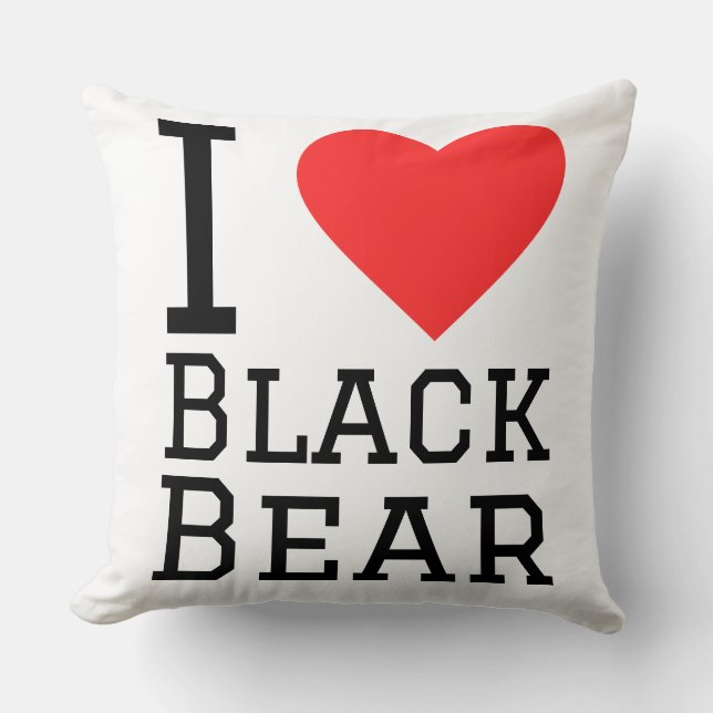 I love black bear kudde (Framsida)