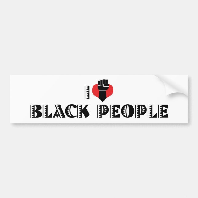 I Love Black People Bildtext på Bildskärm Bildekal (Framsidan)
