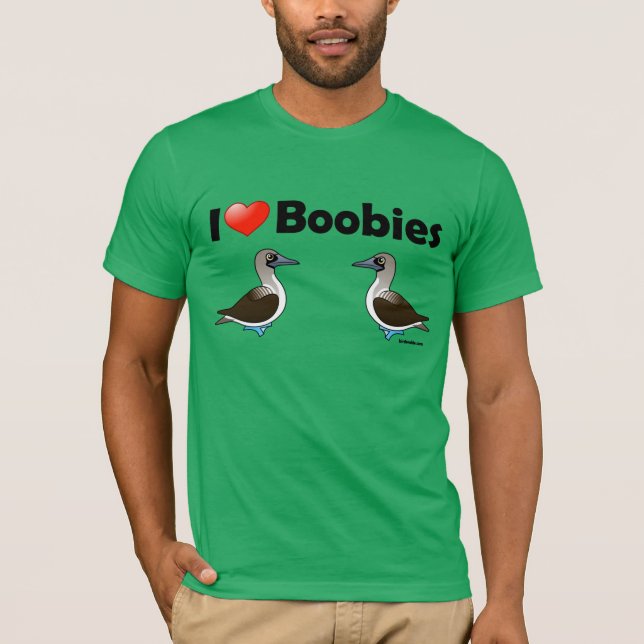 I Love Blue-footed Boobies T Shirt (Framsida)