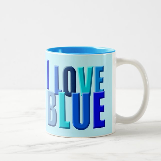 I love blue Två-Tonad mugg (Höger)
