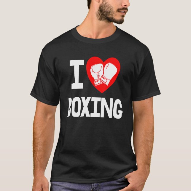 I Love Boxing Game  Women Boxing Sports Love 1 T Shirt (Framsida)