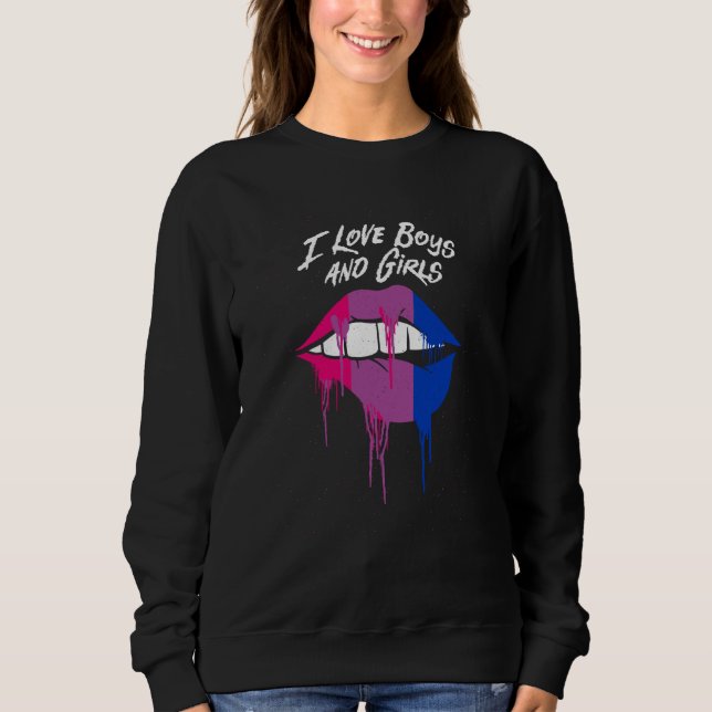 I Love Boys and Girls Bisexual LGBTQ Bi Pride Gay T Shirt (Framsida)