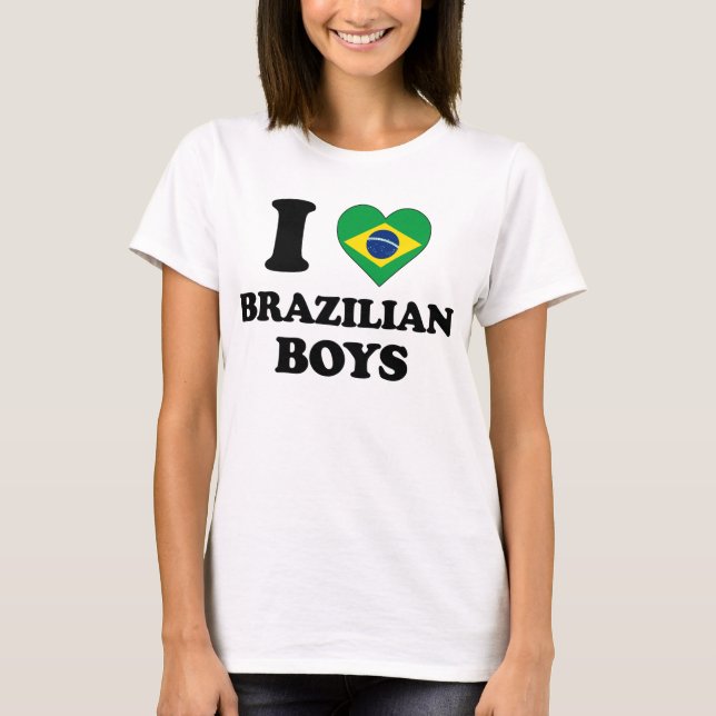 I love Brazilian Boys Tee Shirt (Framsida)