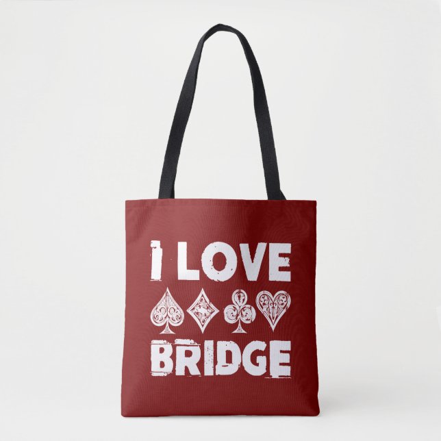 I Love Bridge Card Game Player Tygkasse (Framsida)