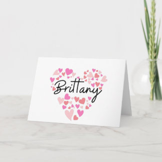 I love Brittany - hearts for Brittany Anteckningskort