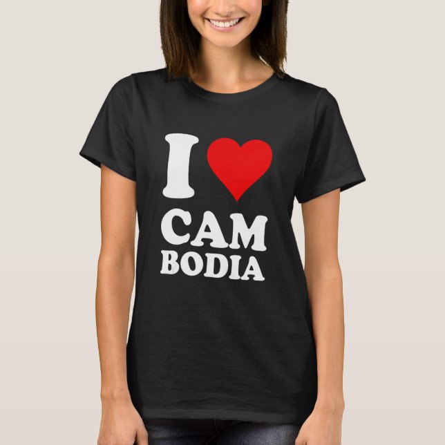 I Love Cambodia T Shirt (Framsida)