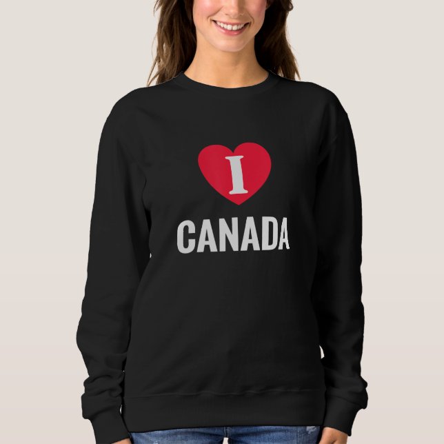 I Love Canada Patriotic Home Country Travel T Shirt (Framsida)