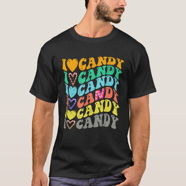 I love Candy Halloween Party Cute Trick or Treat T Shirt (Framsida)