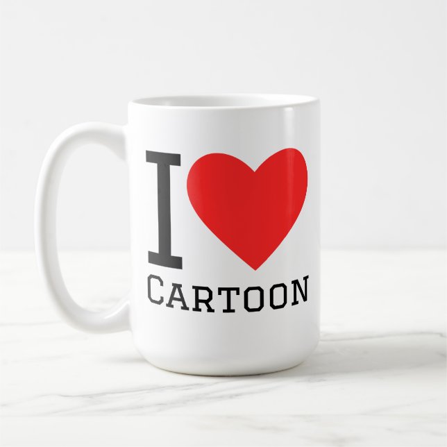 I love cartoon kaffemugg (Vänster)
