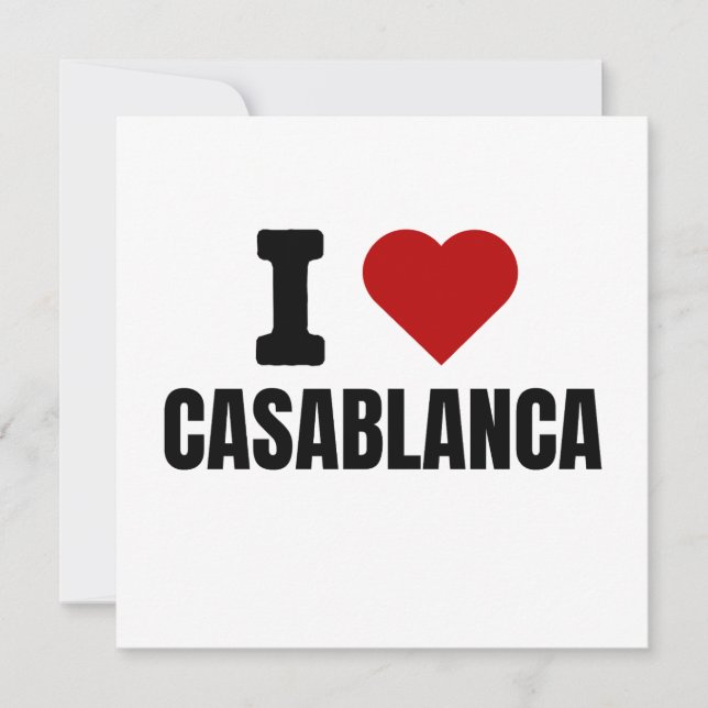 I love casablanca - I heart casablanca morocco Inbjudningar (Framsida)