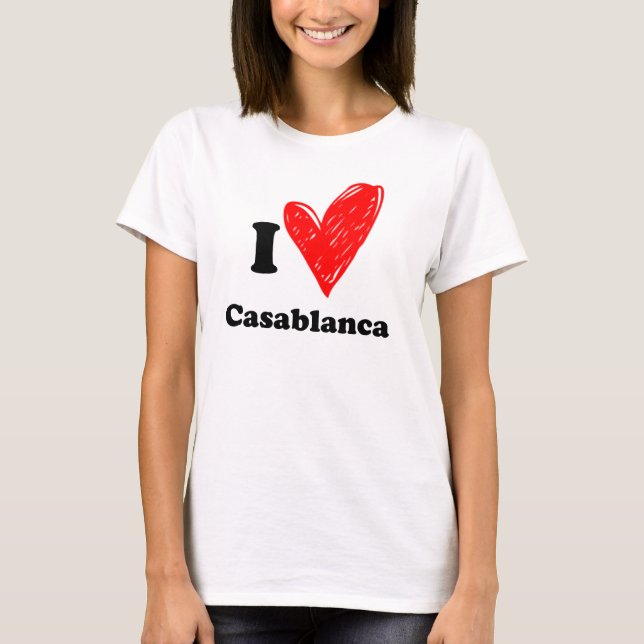 I love Casablanca Tee Shirt (Framsida)