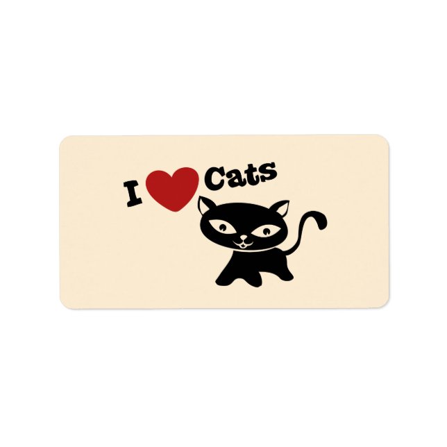 I Love Cat Adressetikett (Framsidan)