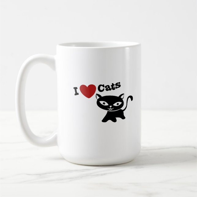 I Love Cat Kaffemugg (Vänster)