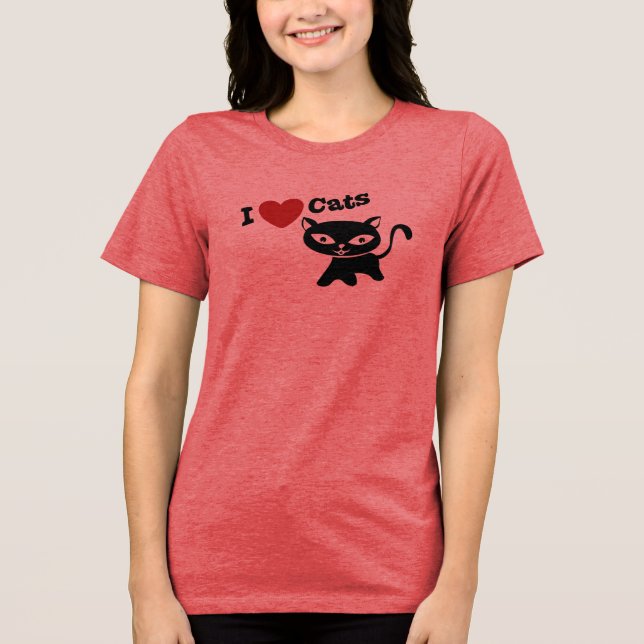 I Love Cat T Shirt (Framsida)