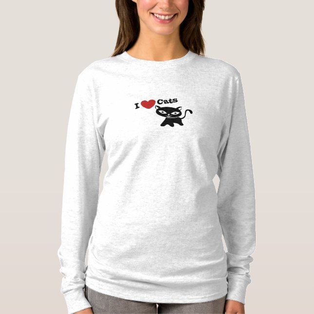 I Love Cat T Shirt (Framsida)