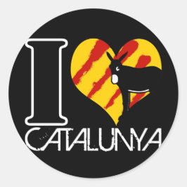 I Love Catalunya Runt Klistermärke