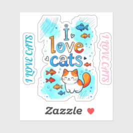 I LOVE CATS KLISTERMÄRKEN