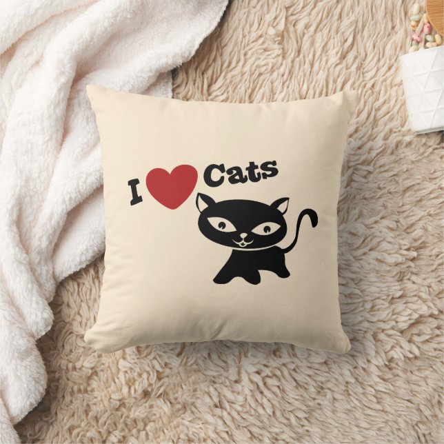 I love cats kudde (Filt)
