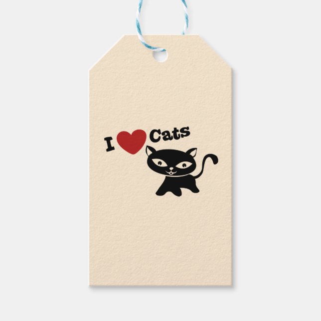 I love cats presentetikett (Framsidan)