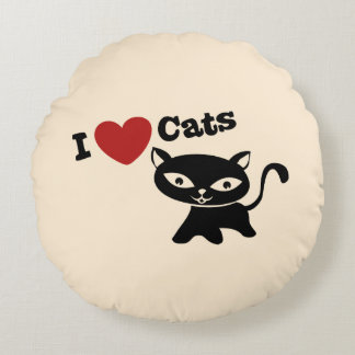 I love cats rund kudde