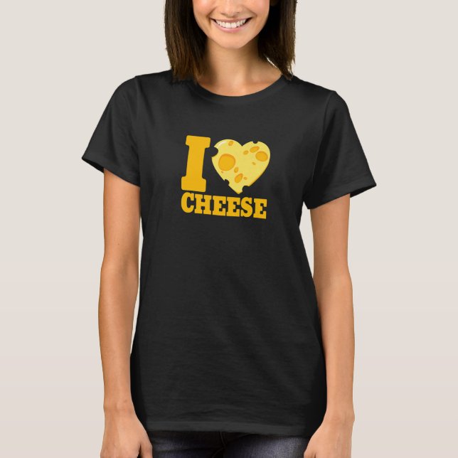 I love cheese heart Cheese 's day cheesy   2 T Shirt (Framsida)