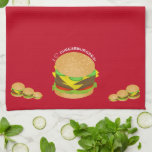 I Love Cheeseburgers Kökshandduk<br><div class="desc">* National Cheeseburger Day is observed on September 18th. * Legend has it that at teenager, Lionel Sternberger, while working at his father's diner, accidently dropped a slice of cheese on a sizzling burger, created the cheeseburger. * The three burgers (Double Decker Hamburger, Regular Cheeseburger and Kiddie Burger) are separate...</div>
