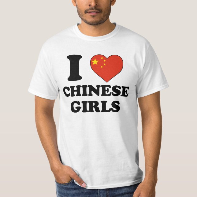 I love Chinese Girls Tee Shirt (Framsida)