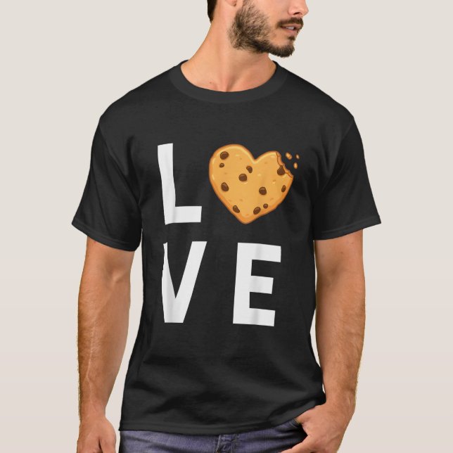 I Love Chocolate Chip Cookies T Shirt (Framsida)